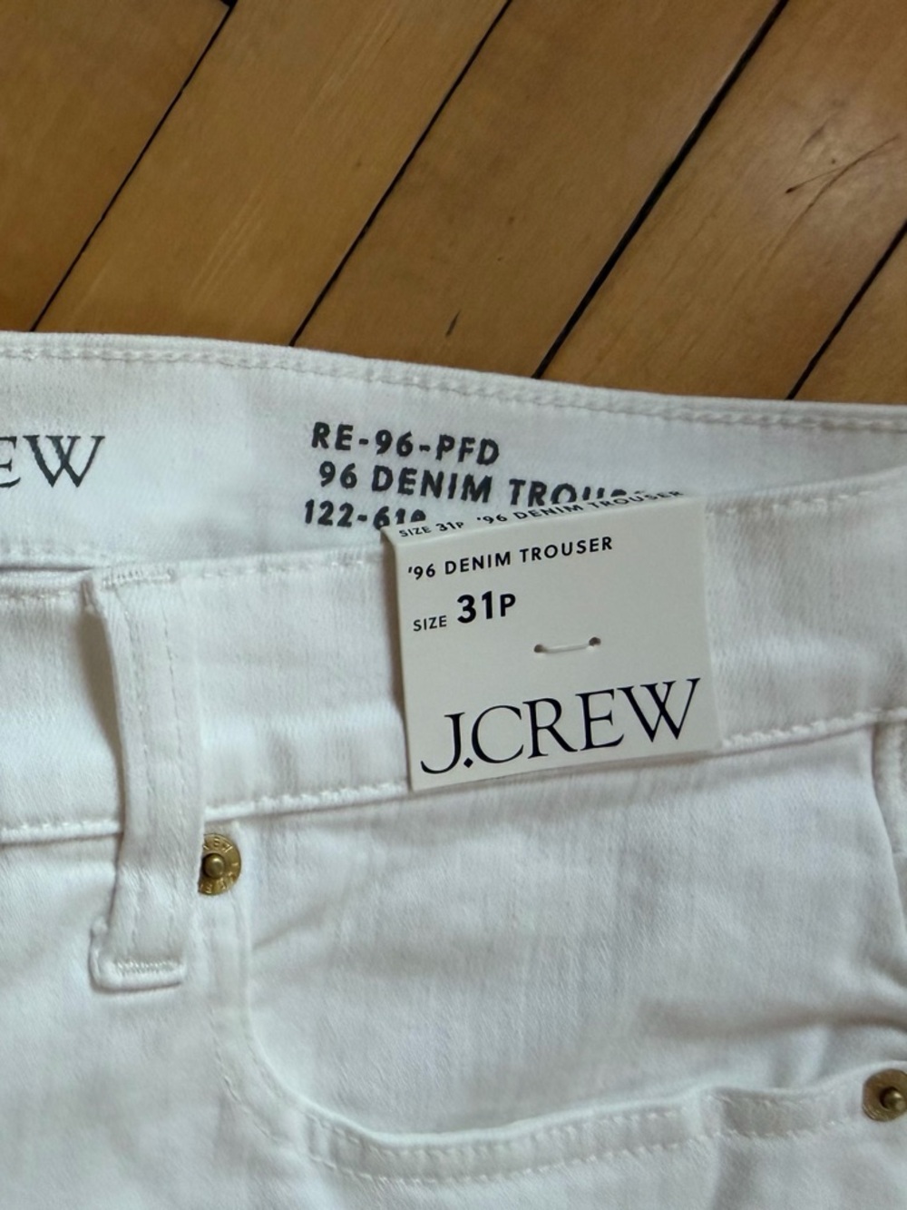 J. Crew 96 Denim Trouser White NWT - Picture 2 of 4